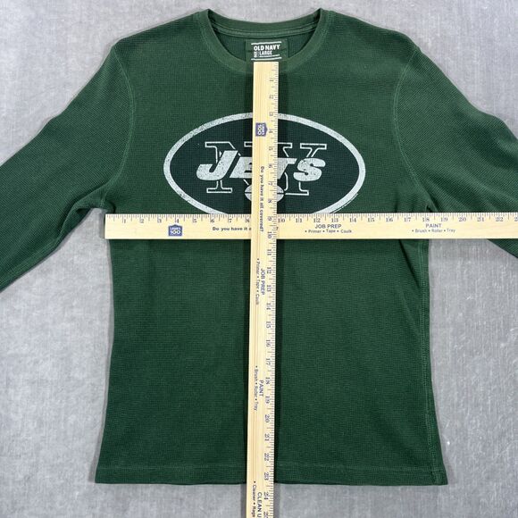 New York Jets Old‎ Navy Large Green Waffle NFL Long Sleeve Shirt - Picture 4 of 8
